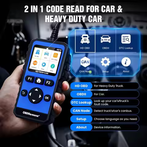 Official Authentic HD10 Code Reader 12V/24V Heavy Duty Diesel Truck Scan Tool OBD2 Error Code Scanne