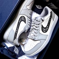 Dior x Air Jordan 1 LOW白灰 低幫
