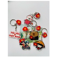 Vietnam keychain, love Vietnam flag keychain