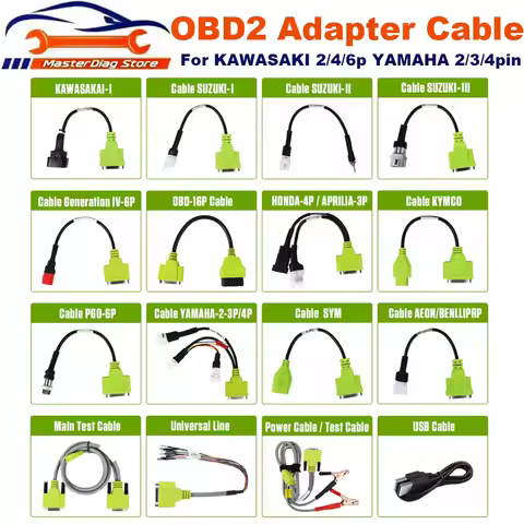 Motorcycle Diagnostic Cables Works For JDIAG M100/M200/M300 Motorcycle Scanner Diagnostic Adapter 3p