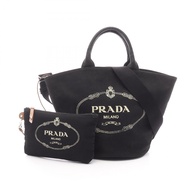 【二手】Prada PRADA 手提包 CANAPA Canapa 黑色帆布 Canapa 水桶型兩用托特包 女士二手 B