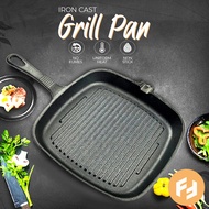 22 cm 24 cm Grill Pan Pure Iron Cast Pre-seasoned No Coating Non-Stick Induction Griddle Skillet Ove