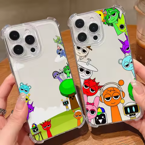 Cartoon S-Sprunkis Game Anti Fall Phone Case For Xiaomi Redmi 14C 13C 12C K50 K40 Note 14 13 12 11 1