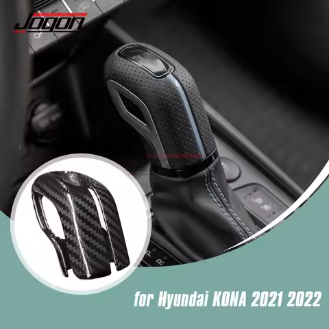 Carbon Fiber Car Interior Center Gear Head Knob Panel Cover Trim Accessories For Hyundai Kona N I30N