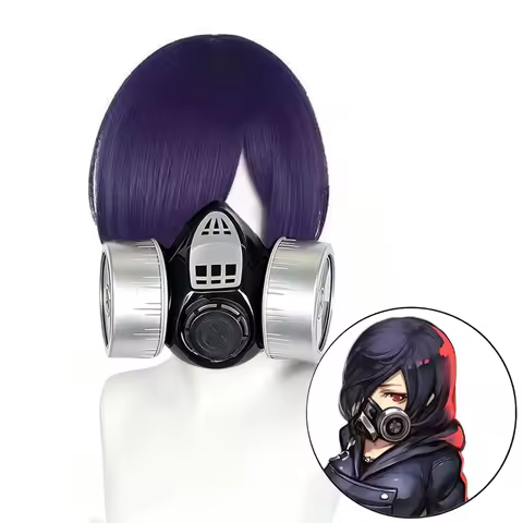 Anime Tokyo Ghoul Cosplay Touka Kirishima Wig mask Women Short Purple Synthetic Hair Halloween Party