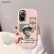 Softcase For Realme C67 C65 C63 C61 Creative David Back Cover Case Soft Original Liquid Silicone Cas