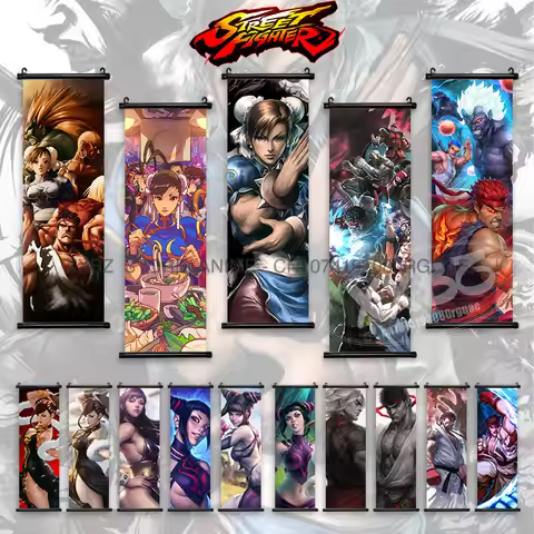 Fighting Game Street Fighter Home Decoration Hanging Painting Gouken Figures Wall Artwork Scrolls Pi