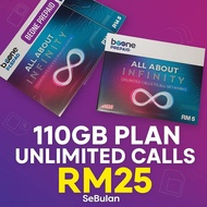 Simkad BeONE Prepaid (sim kad beone) 110GB Unlimited Calls 30hari | Simkad murah | Kad sim beone