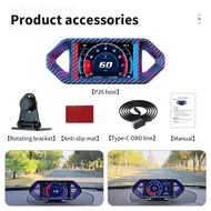 P26 OBD2แสดงผลหัวรถหน้าจอ + GPS อัจฉริยะ HUDโปรเจ็คเตอร์ดิจิตอลความเร็วในการวัดความเอียงของใบพัด