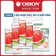 Combo of 5 Packs of Chill Day Sugar-Free Candy with Pink Grapefruit Flavor (56g/Pack)