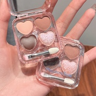 Phantom Bear Heart-Shaped Four-Color Eye Shadow Palette, Eye Shadow Powder, Highlighter, Eye Shadow 