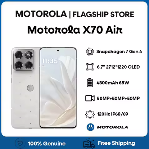 Lenovo Motorola Moto X70 Air Snapdragon 7 Gen 4 1.5K OLED Screen 6.7-inch 68W 4800mAh 2712*1220 Reso