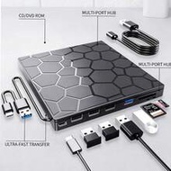 8-In-1 External CD/DVD Burner, USB 3.0 And Type-C Dual Interface, Ultra-Slim Portable, 8X Read/Write