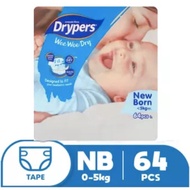 NEWBORN 24/64PCS Drypers Wee Wee Dry Newborn Diaper 24pcs Newborn Diaper 64pcs Disposable Diaper Dry