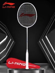 Ready Stock = Genuine Li Ning Badminton Racket Full Carbon Fiber Single Racket Offensive Type Thunder 50 Ultra Light 4U Girls New Style Male 5U