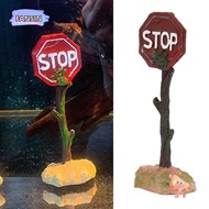 FANSIN1 Aquarium Warning Sign, Simulation Funny Fish Tank Warning Sign, Decoration Red Stop Resin La
