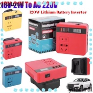 YNATURAL 1Pcs Smart Transformer, 18V 20V To 220V Multifunctional Battery Inverter, Household Dual Pl