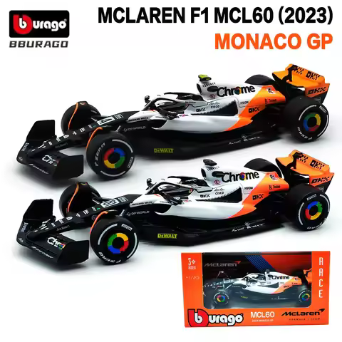 Bburago 1:43 2024 F1 Mercedes-AMG W15 #44 Hamilton Mclaren MCL38 MCL60 Monaco GP #4 Norris #81 Piast