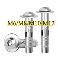 304 stainless steel pan head hexagonal expansion screw, round head expansion bolt M6/M8/M10/M12 * L4