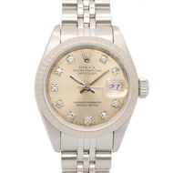 【二手】ROLEXDatejust 10鑽腕錶，L字頭，銀色，舊款鑽石腕錶，69174G SIL/QP，K18WG（白K金），不鏽鋼，Datejust 10鑽腕錶，L字頭