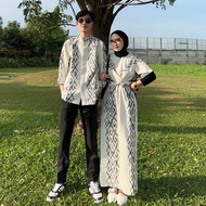 DRESS TENUN RANIA IVORY PUTIH - SET COUPLE TENUN BAJU KONDANGAN - Maxi Dress -baju  setelan wanita k