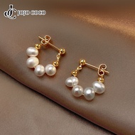 JOJO COCO Silver Needle Vintage Baroque Pearl Beaded Earrings