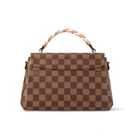 Brand CC Women's CROISETTE Checkerboard Woven Edge Handheld One Shoulder Postman N40451 Lady Bag