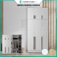 FurnitureFit 3-DOOR + TOP WARDROBE / ALMARI BAJU 3 PINTU / ALMARI BAJU MURAH / WHITE WARDROBE / ALMARI BAJU PUTIH