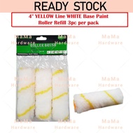 (3PCS/PACK) XE BW416P 4" YELLOW LINE ROLLER REFILL