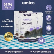 Amico Wet Cat Food Mackerel & Chicken in Gravy - All Breeds and Ages (85g x 6pcs)