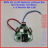 BMS 3S 6A 12A 12.6V Baterai Li-ion Lithium Bor Obeng Grinder Cordless