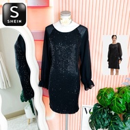 Size L-XL Shein Brand Authentic 1 Dress Jumpsuit Shiny Scales Black Suitable For Wearing To Events S