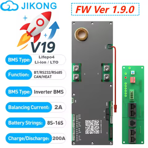 JK Inverter BMS FW Ver V19 8S 16S 200A 300A JIKONG Home Energy Storage BMS 24V 48V Active balance 2A