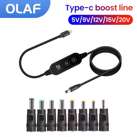 Type C To DC Power Boost Cable 5V/9V/12V/15V/20V Type C Boost Line High Speed Charging For Wifi Rout