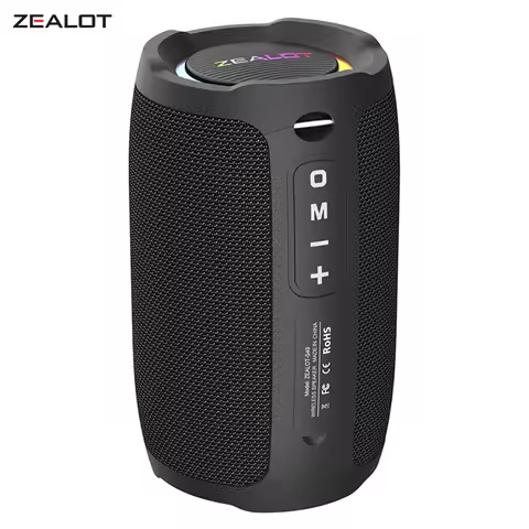 Zealot_S49 Portable Bluetooth Speaker 360 Stereo Sound 20W IPX6 Waterproof Wireless Bluetooth 5.2 Tr