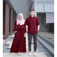 [New Sale] Nino Couple Gamis Dan Kemeja Fashion Muslim Wanita Bj