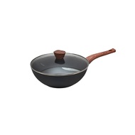 FUKURO Wok Pan KANZEN FORGED NON-STICK 28cm WITH LID Kuali