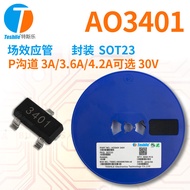 Original TE3401 Replace AO3401 Silk Screen Printing A19T/A1LA P Channel 4.2A 30V SOT23 MOS