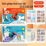 3D Geometric Collage Polygonal DIY Handmade Sticker Painting Set, Baby Homemade Painting