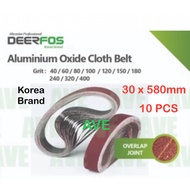 *Ada Stock* 10pcs 30mm x 580mm Sanding Belt Sander Sandpaper P40 to P1000 Kertas Pasir