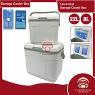 HJC Storage Cooler Box Set 22L + 8L Ice Box Portable Cooler Box Camping Picnic Fishing Cooler 2PCS S
