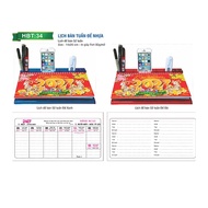 Plastic Base Week Desk Calendar (52 Weeks) - HBT34