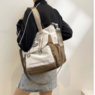 NineMoon JP Canvas Color-Block Sling – Large-Capacity Waterproof, Easy-Wipe 200gClass/Shopping 2-Way