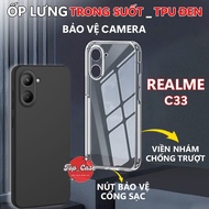 Charging port protection, anti-slip case for Realme C33 Transparent Silicon, Camera| Top case