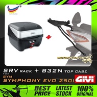 SET KOMBO KOTAK/BOX GIVI B32N TOP CASE + GIVI SYM SYMPHONY EVO 250I SRV SPECIAL RACK