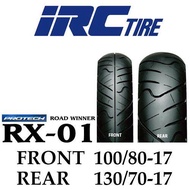 IRC ROAD WINNER RX-01 ขนาด 100/80-17 +130/70-17 (ยางนอกมอเตอร์ไซค์)(CBR150,R15,CR5)(ยางเดิม)(ยางติดร