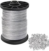 Vinyl Coated Picture Hanging Wire 1.5mm Up to 150lbs,100 Feet(30.5M) Stainless Steel Picture Wire Sp
