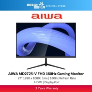 AIWA MD2725-V 27" FHD 180hz Gaming Monitor - IPS/1ms/HDMI/DP