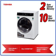 TOSHIBA 11/7KG FRONT LOAD WASHER DRYER