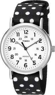 Timex Women's TW2P86600 Weekender Reversible Black/White Dots Nylon Slip-Thru Strap Watch